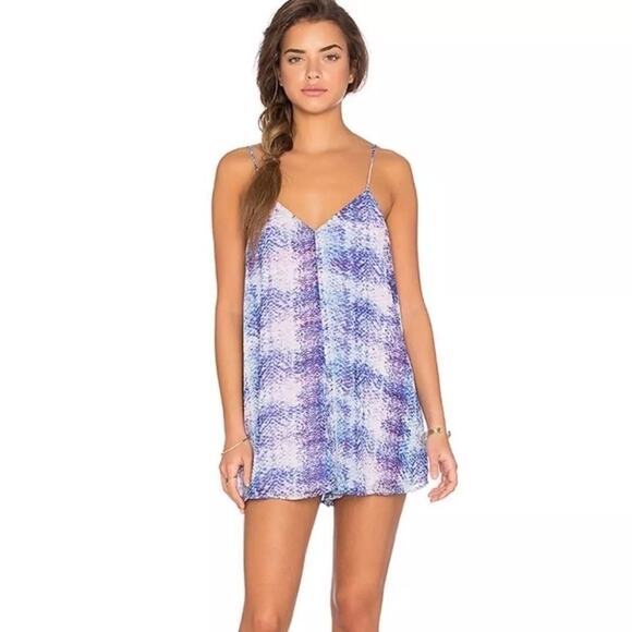 Show Me Your Mumu Berry Skittle Romper Blue Tie-Dye Print Size Medium - Picture 1 of 8
